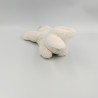 Doudou lapin blanc écharpe rayé gris BUKOWSKI