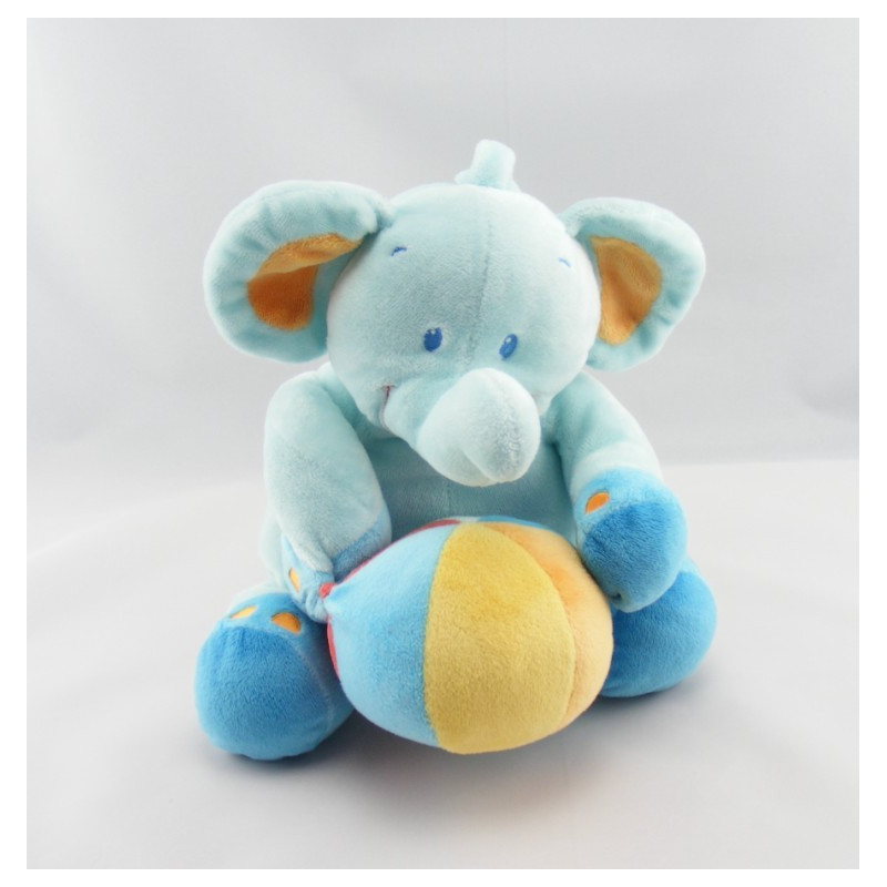 Doudou éléphant bleu POMMETTE