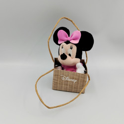 Peluche Minnie robe rose dans son panier DISNEY NICOTOY