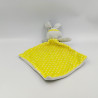 Doudou plat lapin gris jaune indien plumes TOM & ZOE CMP