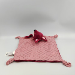 Doudou plat renard rose bordeaux VERTBAUDET