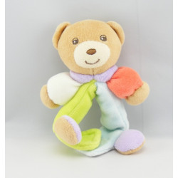 Attache tétine doudou ours rouge bleu vert KALOO 