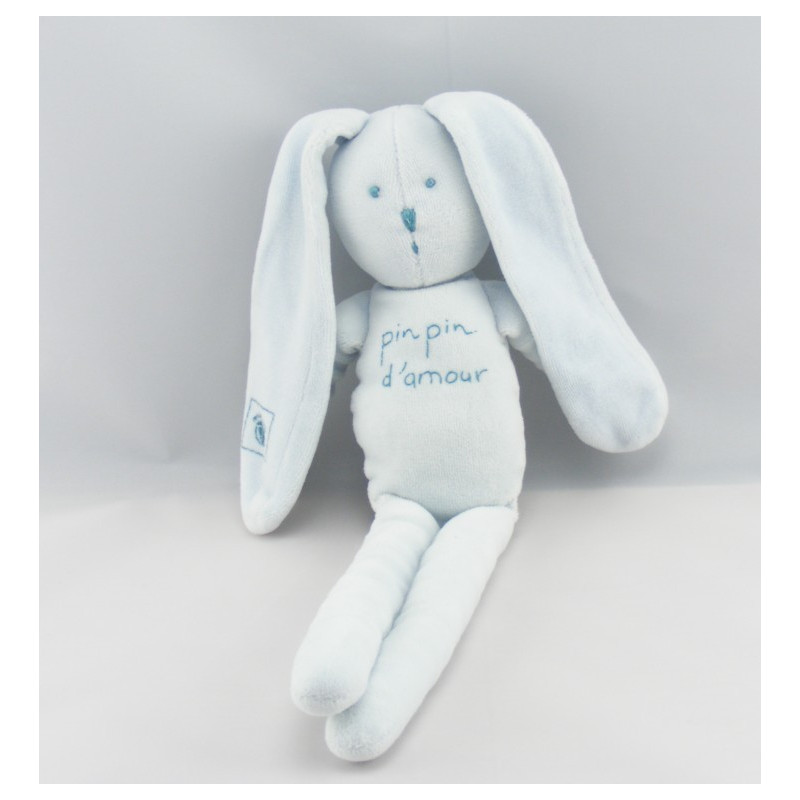 Doudou Lapin bleu SuperStar de mon coeur PETIT BATEAU