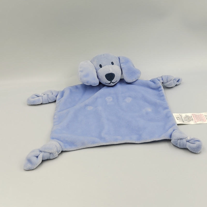 Doudou plat chien bleu blanc rayé PRIMARK EARLY DAYS