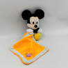DOUDOU MICKEY MOUCHOIR ORANGE JAUNE DISNEY TOMMY