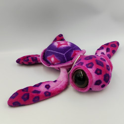 Peluche tortue rose violet gros yeux