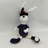 Doudou lapin blanc bleu Marine rayé Marin TAPE A L'OEIL