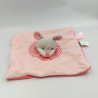Doudou plat souris grise rose VERTBAUDET