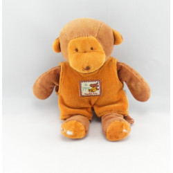 Doudou éléphant marron salopette Les Zazous MOULIN ROTY