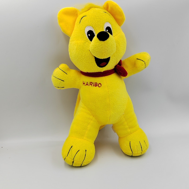 Doudou peluche sac ours jaune HARIBO
