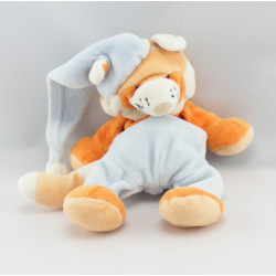 Doudou chat renard orange jaune avec bonnet AUCHAN
