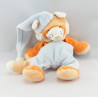 Doudou chat renard orange jaune avec bonnet AUCHAN