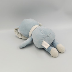 Doudou lapin bleu blanc écharpe GIPSY