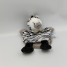 Doudou plat marionnette zébre blanc gris noir BABY NAT