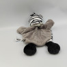 Doudou plat marionnette zébre blanc gris noir BABY NAT