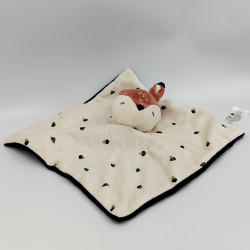 Doudou plat biche faon marron blanc bleu feuilles champignons Simba Toys