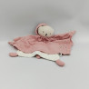 Doudou plat ours rose blanc pois coton bio KALOO