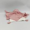 Doudou plat ours rose blanc pois coton bio KALOO