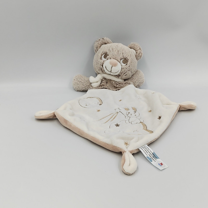 Doudou plat ours beige blanc nuage lune SIMBA TOYS
