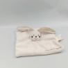 Doudou plat lapin rose beige Mon premier doudou KIMBALOO