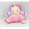 Doudou plat rond éléphant rose bleu orange NATTOU