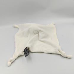 Doudou plat lapin blanc pois rose gris ORCHESTRA PREMAMAN