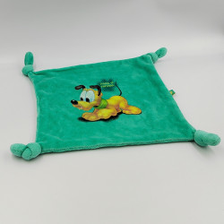 Doudou plat carré chien Pluto vert DISNEY
