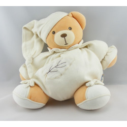 Doudou ours patapouf écru beige feuille KALOO