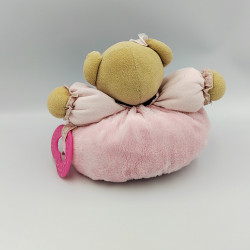 Doudou ours beige rose violet oiseau Petite rose KALOO