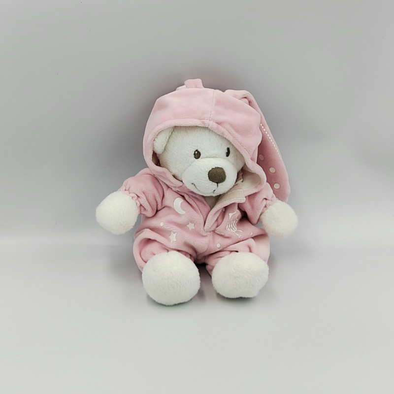 Doudou luminescent ours lapin blanc rose oiseau NICOTOY