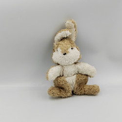 Doudou peluche lapin beige blanc BOULGOM