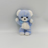 Doudou Peluche ours bleu blanc BOULGOM