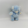 Doudou Peluche ours bleu foulard BOULGOM