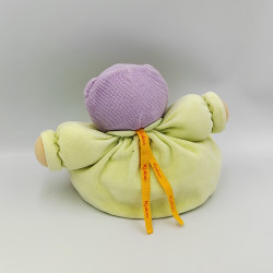 Doudou poupon patapouf vert mauve fleur rouge Chubby baby KALOO
