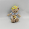 Doudou poupée garçon pirate Joe beige jaune bleu bandanas NOUKIE'S