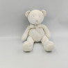 Doudou ours blanc First couronne noeud NICOTOY