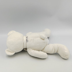 Doudou ours blanc First couronne noeud NICOTOY
