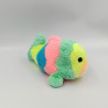 Ancienne peluche poisson vert rose jaune bleu NOUNOURS