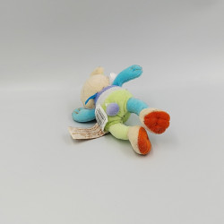 Mini Doudou ours vert blanc bleu orange BABY NAT