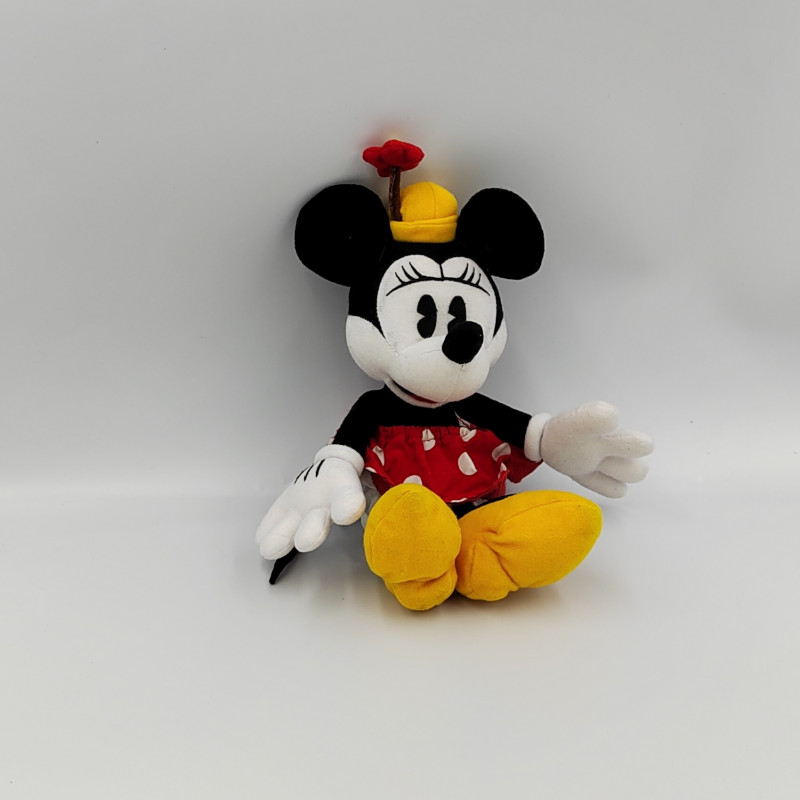Peluche Minnie rouge pois chapeau fleur Edition Limitée DISNEYLAND