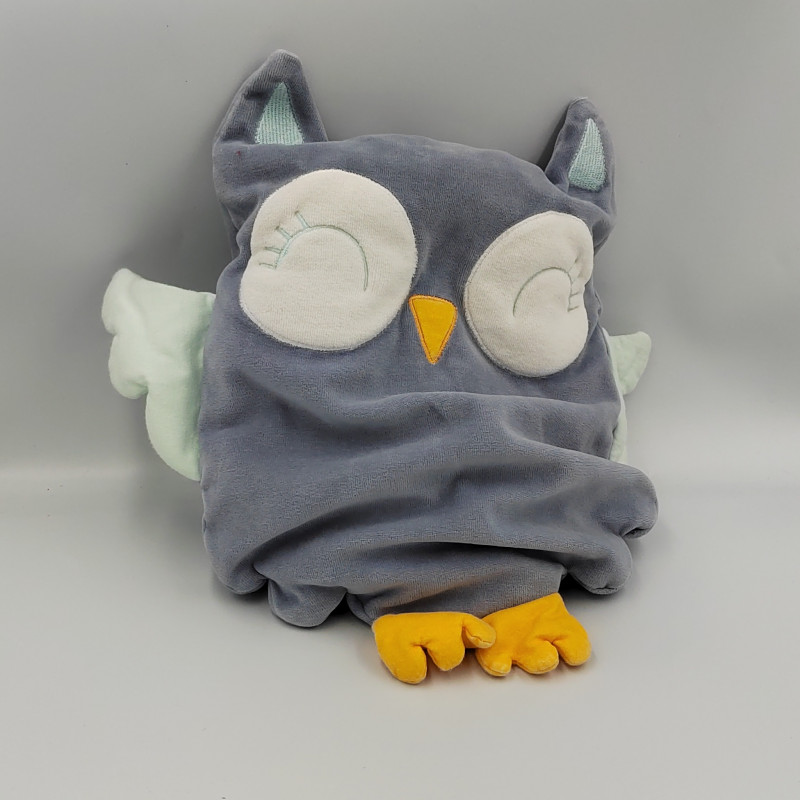 Doudou range pyjama chouette hibou bleu orange VERTBAUDET