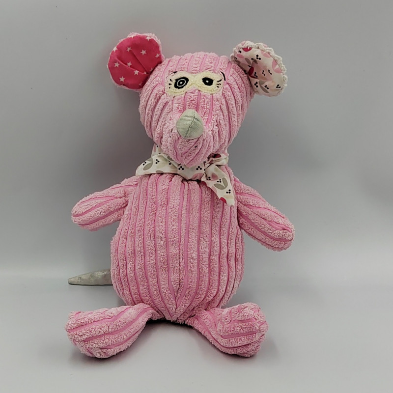 Doudou souris rose coquelicos BABY DEGLINGOS