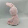 Doudou lapin rose blanc rayé TOM & KIDDY