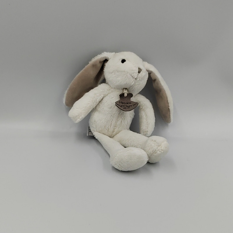 Doudou lapin blanc beige HISTOIRE D'OURS