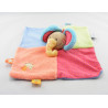 Doudou plat rond éléphant rose bleu orange NATTOU