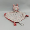 DOUDOU PLAT LAPIN BLANC ROSE ÉTOILES