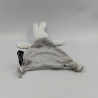 Doudou plat lapin blanc gris étoiles ORCHESTRA PREMAMAN