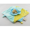 Doudou plat noeuds ours bleu jaune BABY NAT