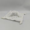 Doudou plat lapin blanc étoiles grises SIPLEC