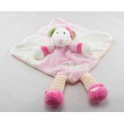 Doudou semi plat rose Je suis une souris comme ça NICOTOY